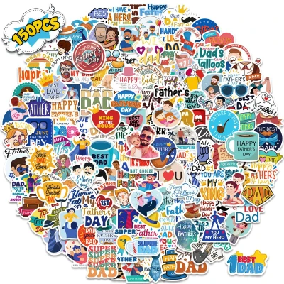 150PCS Hot Selling Father's Day Stickers Best Dad Happy Father's Day Party Gift Bag Stickers