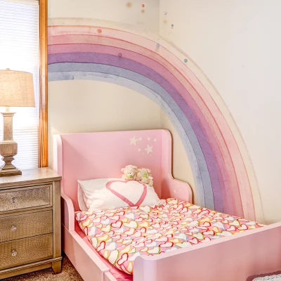 Bohemian Style Large Pink Rainbow Wall Sticker Girls' Room Decor Wall Decal 1