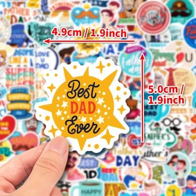 150PCS Hot Selling Father's Day Stickers Best Dad Happy Father's Day Party Gift Bag Stickers 3