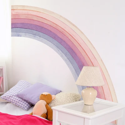 Bohemian Style Large Pink Rainbow Wall Sticker Girls' Room Decor Wall Decal 3