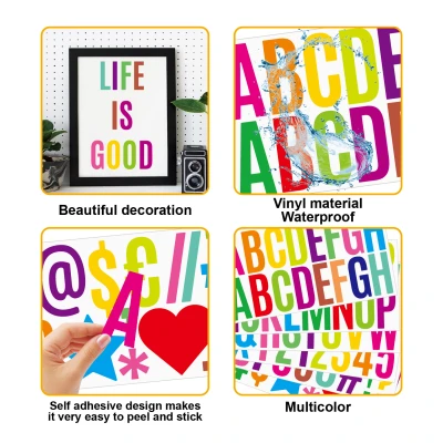 2.5'' Letter Stickers Large Size Various Self-adhesive Waterproof Bulletin Board Classroom Mailbox Decorative Letter Stickers 3