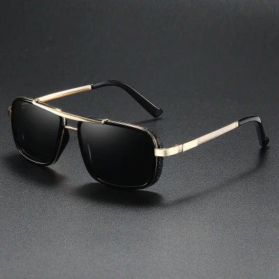 Inner Ring Metal Square Men's Polarized Sunglasses Driver Driving and Cycling Sunglasses Outdoor Fishing Travel Sunglasses