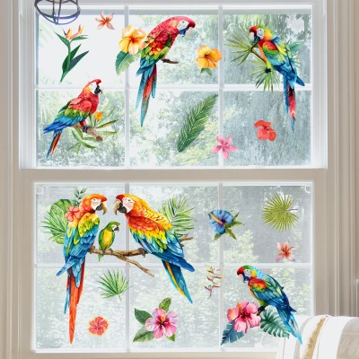 Cartoon Branches Birds Flowers Butterflies Glass Stickers Electrostatic Stickers Window Stickers Home Decoration Wall Stickers