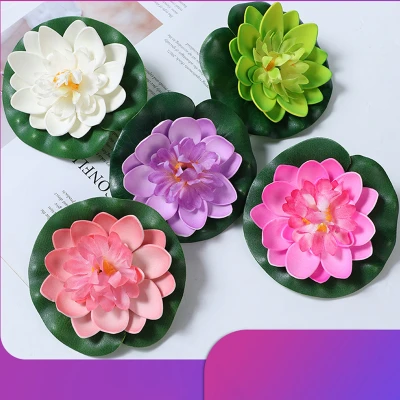 Set of 5PCS Artificial Lotus Flower Fake Plant Water Lily Pond Bedroom Outdoor Garden Home Decor Wedding Decorations Party Supplies