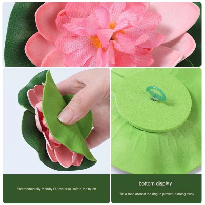 Set of 5PCS Artificial Lotus Flower Fake Plant Water Lily Pond Bedroom Outdoor Garden Home Decor Wedding Decorations Party Supplies 2