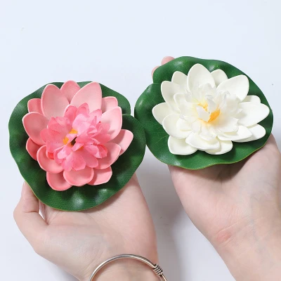 Set of 5PCS Artificial Lotus Flower Fake Plant Water Lily Pond Bedroom Outdoor Garden Home Decor Wedding Decorations Party Supplies 3