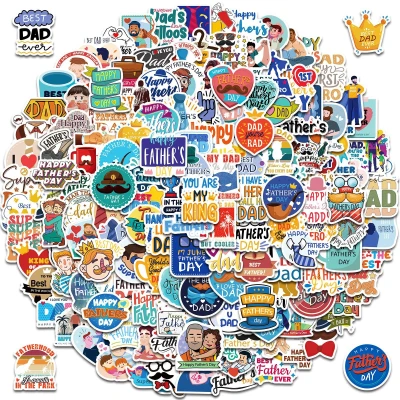 150PCS Hot Selling Father's Day Stickers Best Dad Happy Father's Day Party Gift Bag Stickers 1