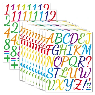 2'' Set of 5PCS Alphanumeric Sticker Vinyl Waterproof Creative Poster Gift Index Hand Ledger Number Stickers 4