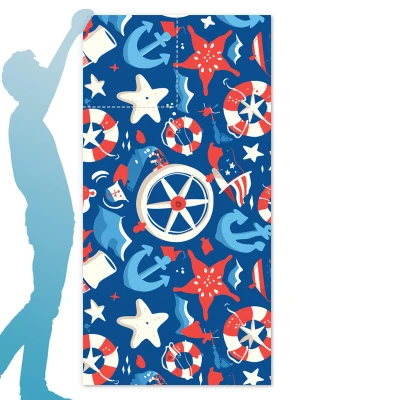 Stylish Printed Beach Towel Backpack Multi-functional Waterproof Towel Bag With Foldable Design For Beach Pool Picnic Travel 3