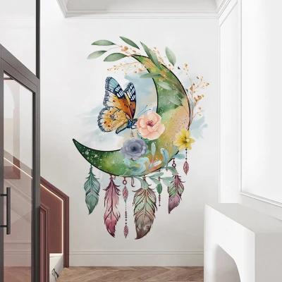 Butterfly Dream Catcher Wall Sticker Warm Bedroom Room Bedside Decoration Self-adhesive Wall Sticker 3