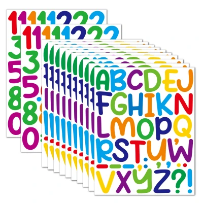 2'' Set of 5PCS Alphanumeric Sticker Vinyl Waterproof Creative Poster Gift Index Hand Ledger Number Stickers