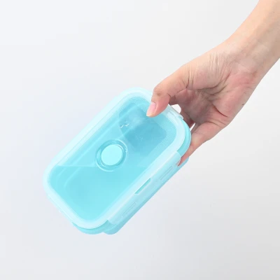 Set of 4 Silicone Lunch Box Folding Bowl Portable Outdoor Crisper Retractable High Temperature Resistant Lunch Box Compression Bowl Travel Tableware 2