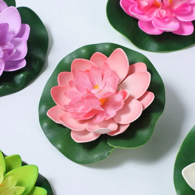 Set of 5PCS Artificial Lotus Flower Fake Plant Water Lily Pond Bedroom Outdoor Garden Home Decor Wedding Decorations Party Supplies 1